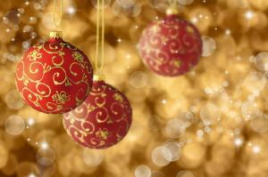 new year, christmas, holidays, balls, red, gold, patterns, bokeh wallpaper thumb