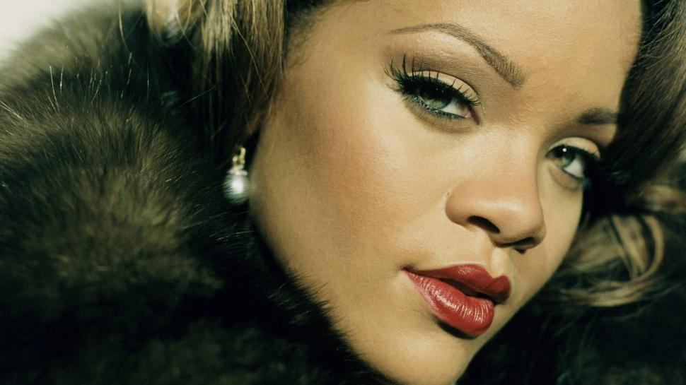 Rihanna, fur, make-up, haircut, earrings wallpaper,rihanna HD wallpaper,make-up HD wallpaper,haircut HD wallpaper,earrings HD wallpaper,1920x1080 wallpaper