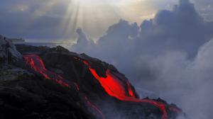 Volcano Lava Steam HD wallpaper thumb