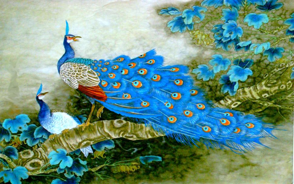 DIVINE BIRDS wallpaper,couple-art HD wallpaper,blue HD wallpaper,peahen HD wallpaper,feathers HD wallpaper,peacock HD wallpaper,2880x1800 wallpaper