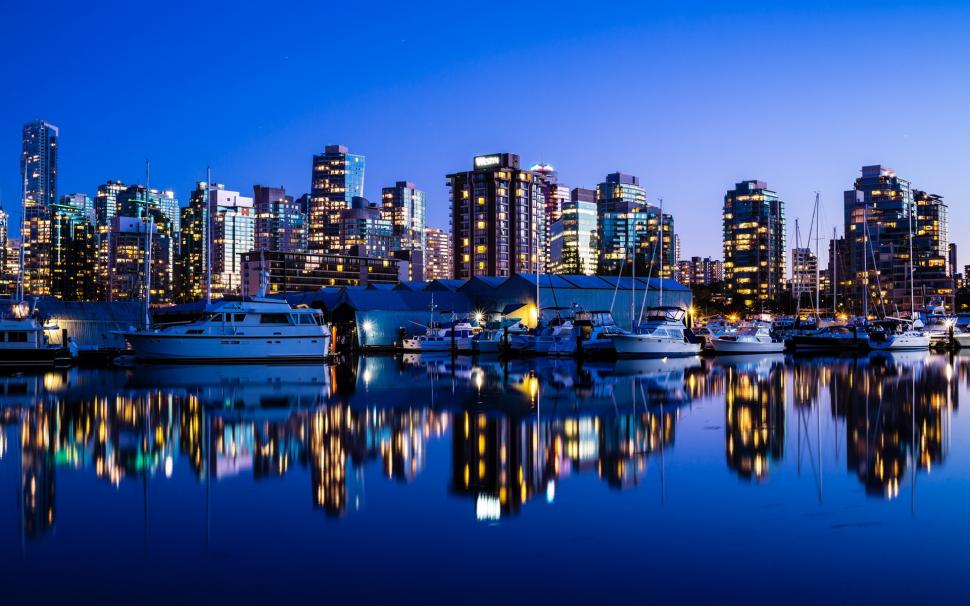 Vancouver, Canada, city night, lights, buildings, sea, yacht, reflection wallpaper,Vancouver HD wallpaper,Canada HD wallpaper,City HD wallpaper,Night HD wallpaper,Lights HD wallpaper,Buildings HD wallpaper,Sea HD wallpaper,Yacht HD wallpaper,Reflection HD wallpaper,1920x1200 wallpaper