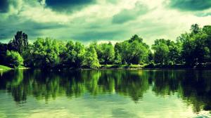 lake, nature, ladnscape, green, trees wallpaper thumb