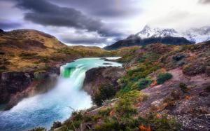 Waterfall in Chile National Park wallpaper thumb
