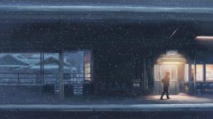 5 Centimeters Per Second, Makoto Shinkai, Anime, Snow, Winter, Walking Alone, House wallpaper thumb