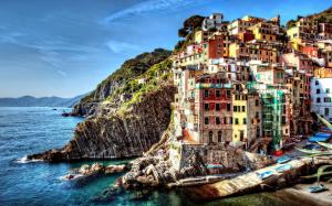 Cinque Terre, Italy, Sea, City, Dock, Boat, Building, Hill, Cityscape, Cliff wallpaper thumb