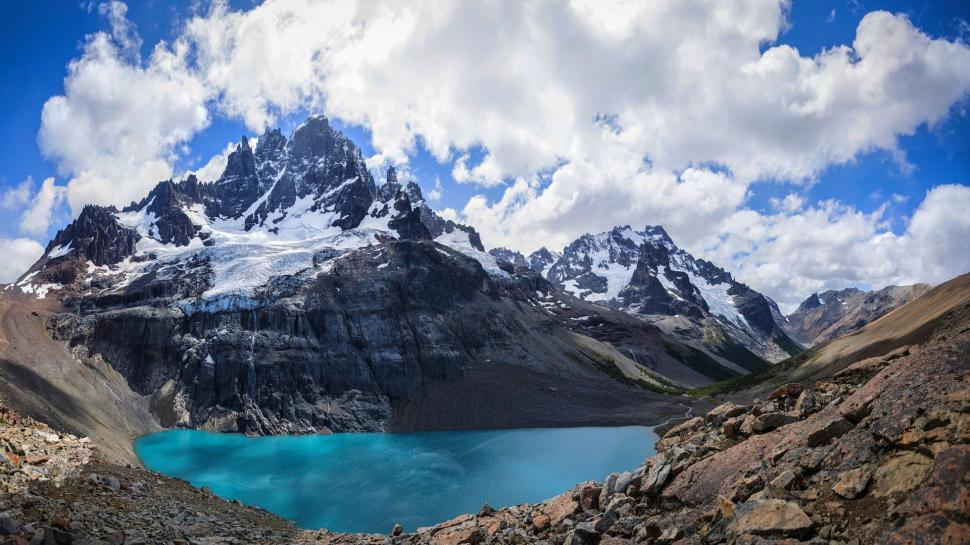 Nature, Landscape, Chile, Andes, Lake, Mountain, Snowy Peak, Clouds, Summer wallpaper,nature HD wallpaper,landscape HD wallpaper,chile HD wallpaper,andes HD wallpaper,lake HD wallpaper,mountain HD wallpaper,snowy peak HD wallpaper,clouds HD wallpaper,summer HD wallpaper,1920x1080 wallpaper