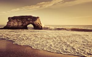 Beach, Rock, Waves, Sea, Photography wallpaper thumb
