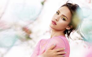 Women, Jessica Alba, Painted Nails, Blue Nails, Actress, Celebrity wallpaper thumb