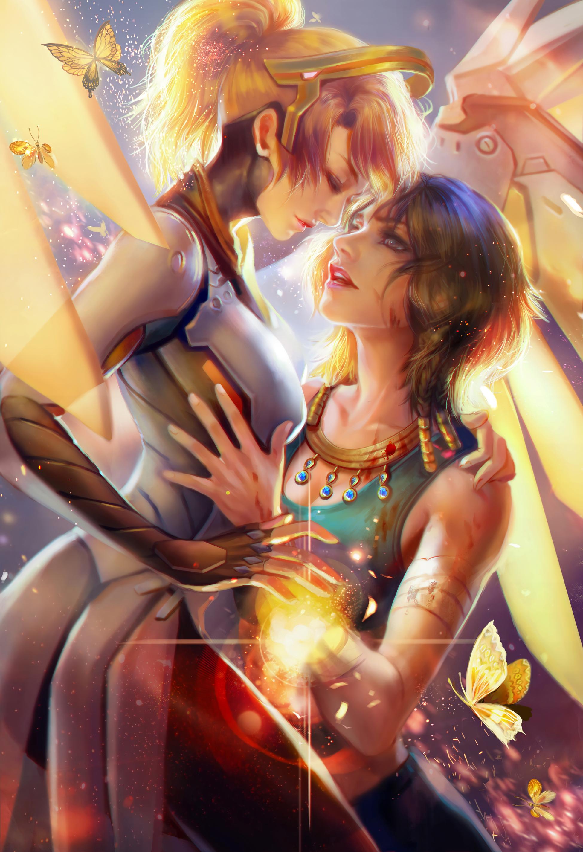 Pharah, Overwatch, Mercy, bodysuit, wings wallpaper | anime | Wallpaper Better