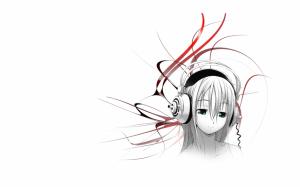 Headphones Anime White HD wallpaper thumb