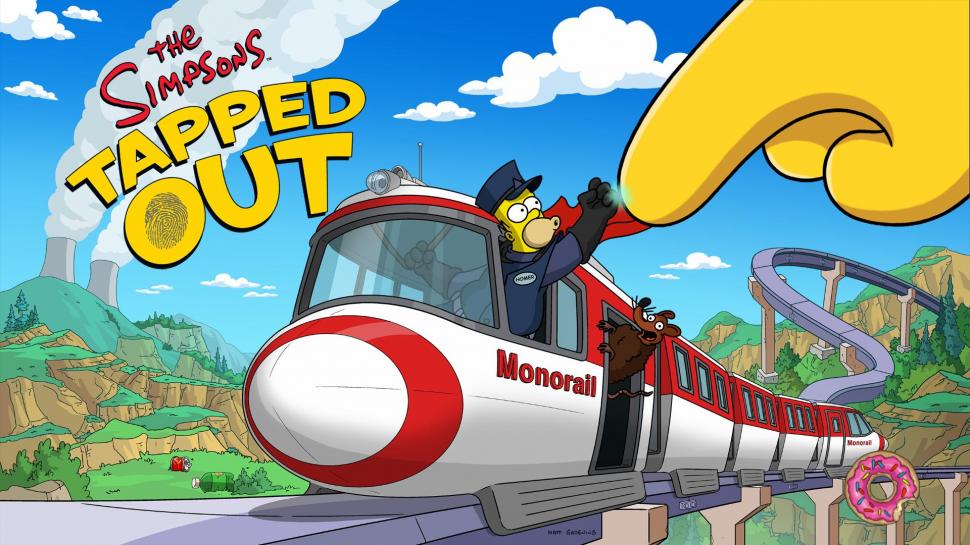 Tapped Out, The Simpsons, Homer Simpson, Train wallpaper,tapped out HD wallpaper,the simpsons HD wallpaper,homer simpson HD wallpaper,train HD wallpaper,1920x1080 wallpaper