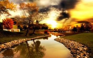 Autumn River Sunset  Pictures wallpaper thumb