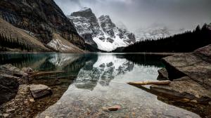 Landscape, Lake, Mountains, Water, Snow, Rock, Nature wallpaper thumb