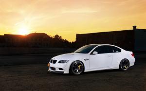 BMW M3 White Car Sunset wallpaper thumb