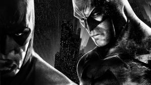 Batman Batman: Arkham City BW HD wallpaper thumb