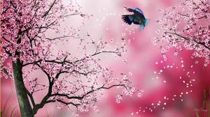 Sakura Flower And Bird wallpaper thumb