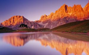 Dolomites Lake Reflection wallpaper thumb