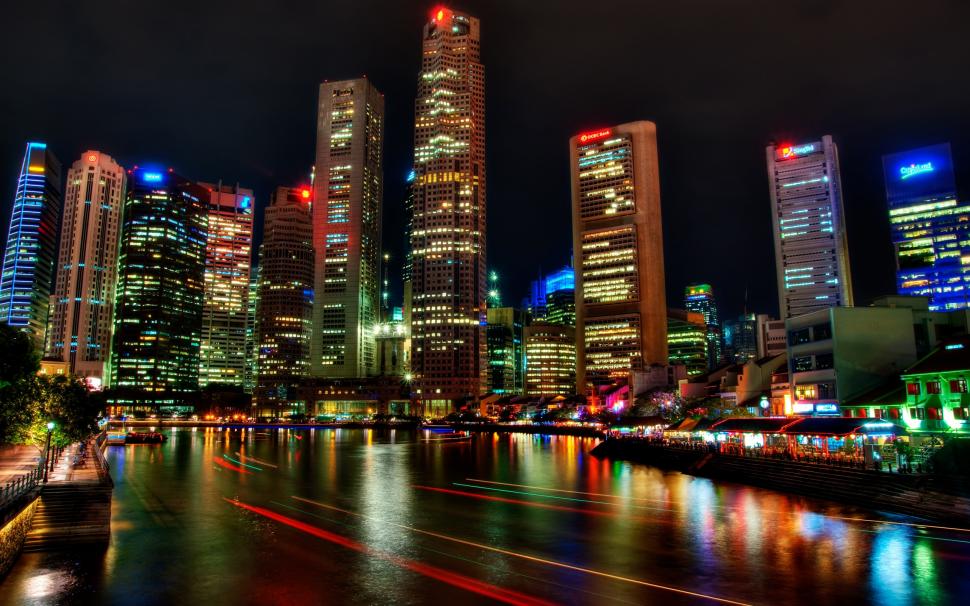 Singapore Night View wallpaper,city HD wallpaper,asia HD wallpaper,modern HD wallpaper,lights HD wallpaper,2560x1600 wallpaper