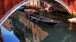 Gondola, River, Boat, Reflection, Bridge wallpaper thumb