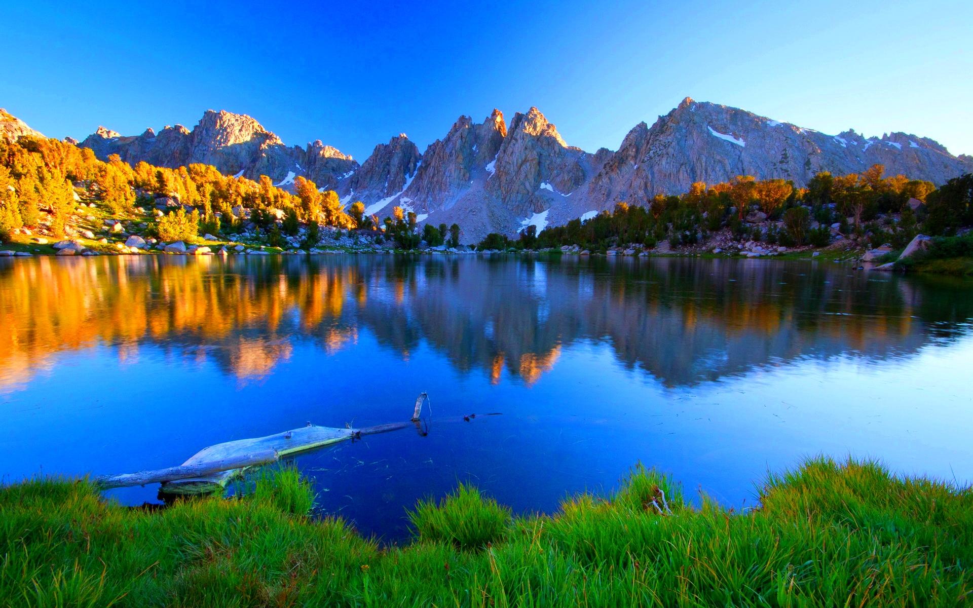 Download wallpaper 1440x900 lake, mountains, forest 