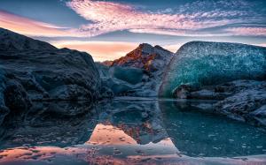 Alaska, lake, ice, sky, mountains, winter wallpaper thumb
