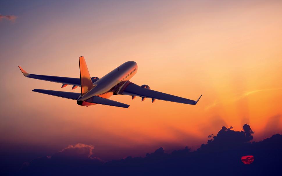 The plane flying at sunset, airliner photography wallpaper,Plane HD wallpaper,Flying HD wallpaper,Sunset HD wallpaper,Airliner HD wallpaper,Photography HD wallpaper,2560x1600 wallpaper