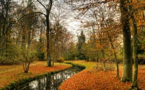 Park, autumn, trees, river, nature landscape wallpaper thumb