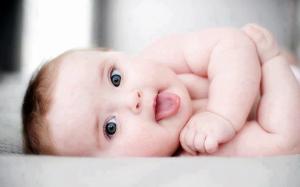Cute Baby with Tongue out wallpaper thumb