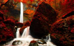 Autumn Forest Waterfalls wallpaper thumb