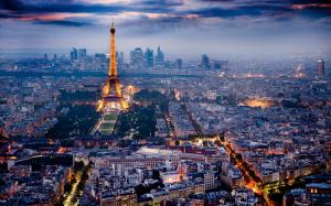 Paris, the beautiful city night scene wallpaper thumb