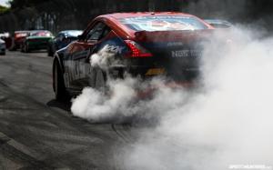 Nissan 370Z Burnout Smoke Race Competition HD wallpaper thumb