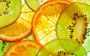Fruit, kiwi and oranges wallpaper thumb