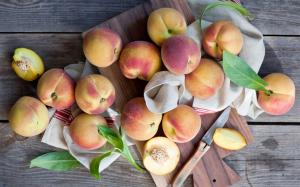 Peaches, fruit, knife wallpaper thumb