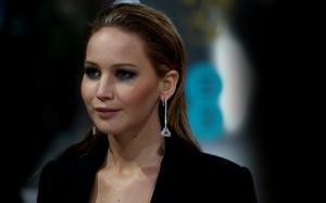 Jennifer Lawrence, brunettes, actresses, earrings, blurred background wallpaper thumb