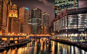 Chicago at night wallpaper thumb