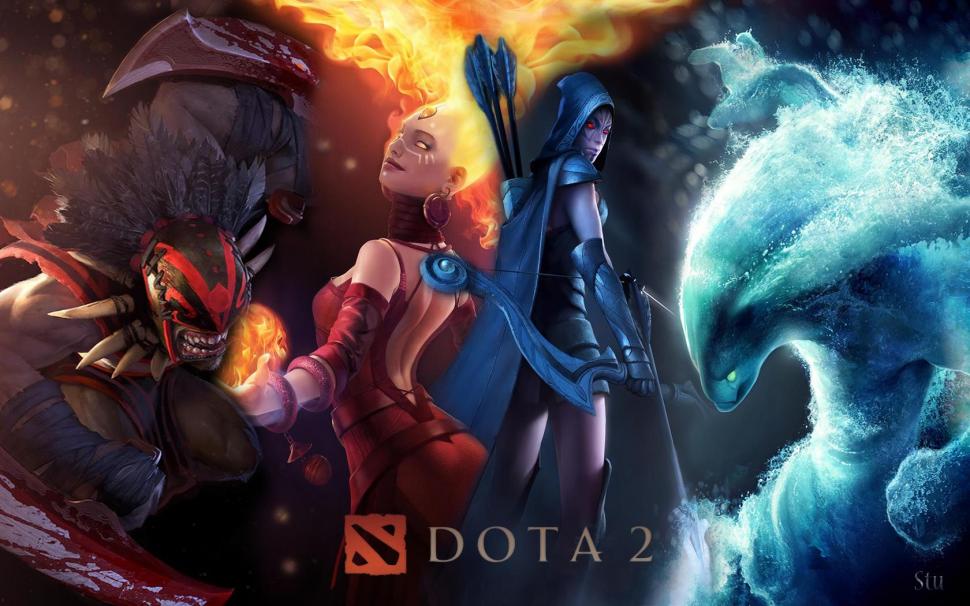 Dota 2 Fire And Ice  For Desktop wallpaper,dota 2 wallpaper wallpaper,dragon knight wallpaper,invoker wallpaper,juggernaut wallpaper,rubick wallpaper,windrunner wallpaper,1680x1050 wallpaper