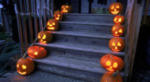 halloween, holiday, pumpkin, stairs, porch wallpaper thumb