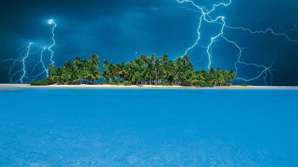 Lightning Over A Tropical Isl wallpaper,island HD wallpaper,beach HD wallpaper,lightning HD wallpaper,clouds HD wallpaper,nature & landscapes HD wallpaper,1920x1080 wallpaper