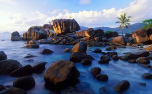 Anse Soleil, Mahe Island, Seychelles, coast, stones wallpaper thumb