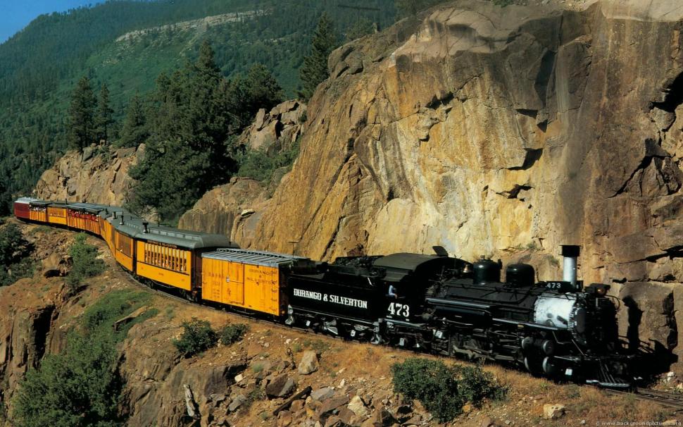 Train On A Mountain wallpaper | animals | Wallpaper Better