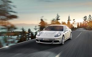 Porsche Panamera E-Hybrid car front view wallpaper thumb