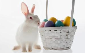Bunny and Easter basket wallpaper thumb