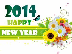 Happy New Year 2014 With Flowers wallpaper thumb