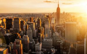 New York, USA, Manhattan, city morning, dawn, skyscrapers, buildings wallpaper thumb