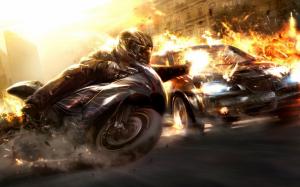 Wheelman Fire Sparks Sportbike HD wallpaper thumb