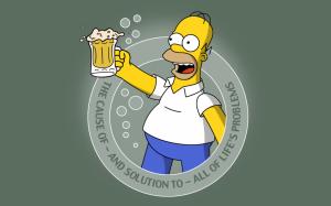 The Simpsons Homer Beer Alcohol Gray Grey HD wallpaper thumb