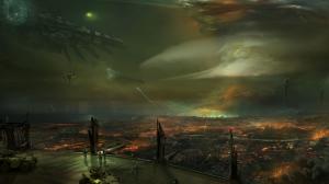 Spaceships Landscape Killzone Drawing HD wallpaper thumb
