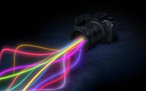 Creative design, camera lens colorful light wallpaper thumb