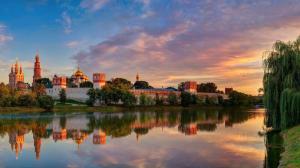 Moscow, Novodevichy Convent, summer, river, trees, dusk wallpaper thumb