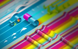 Colorful Paper Roll HD wallpaper thumb